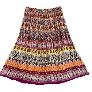 Chaudry KC Maxi Skirt Size XL Multicolor Boho Hippie Gypsy Lined